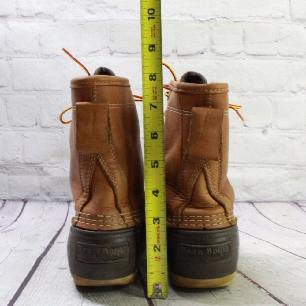 LL Bean 8 Inch WP Goretex Thinsulate Brown Leather Ankle Duck Boots Size 7 M - Picture 7 of 8